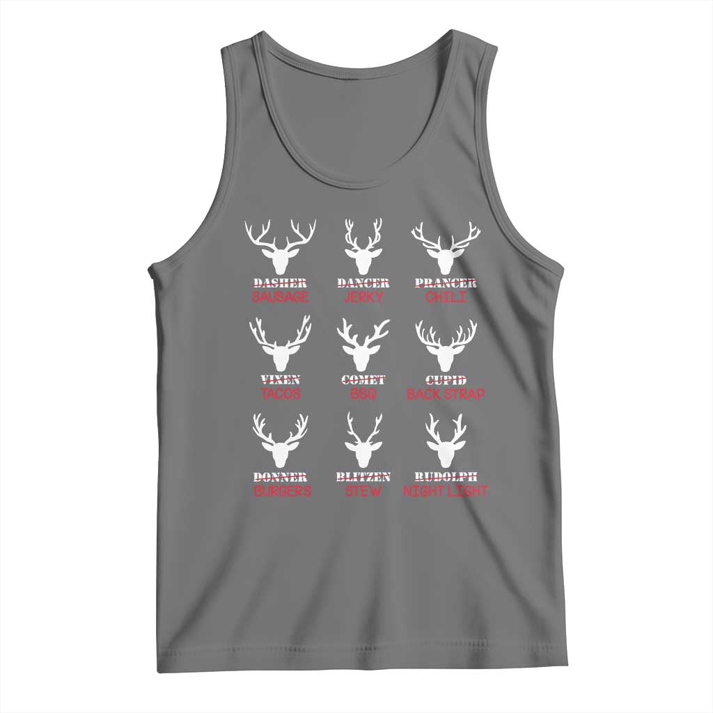 Funny Deer Hunting Tank Top Hunter of All Santa's Reindeer TS02 Black Heather Print Your Wear