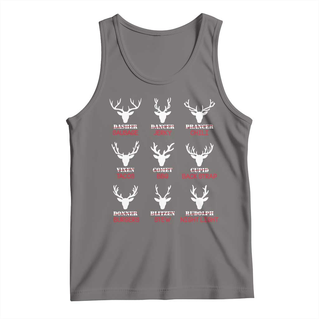Funny Deer Hunting Tank Top Hunter of All Santa's Reindeer TS02 Deep Heather Print Your Wear