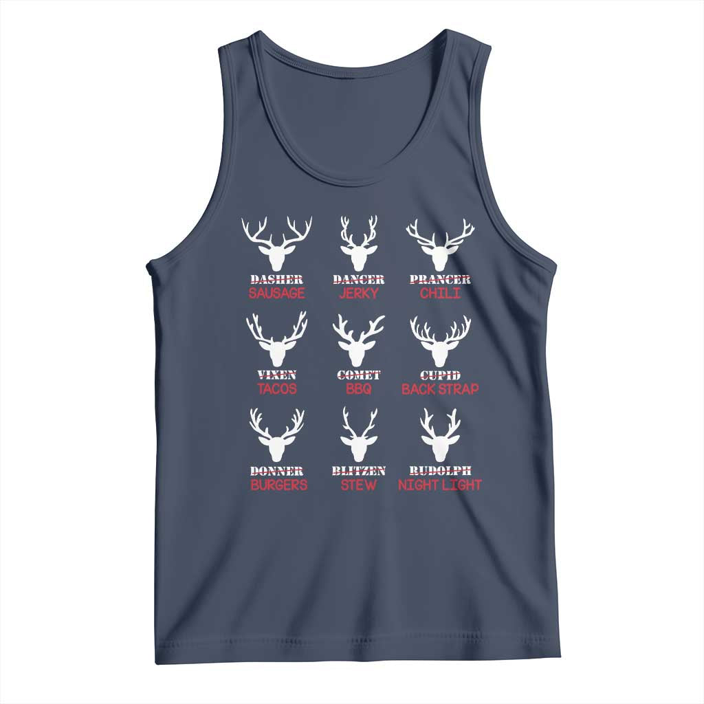 Funny Deer Hunting Tank Top Hunter of All Santa's Reindeer TS02 Navy Print Your Wear