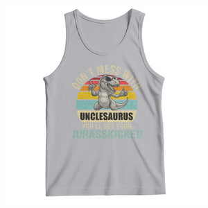 Funny Uncle Dinosaur Tank Top Don't Mess With Unclesaurus You'll Get Jurasskicked TS02 Athletic Heather Print Your Wear