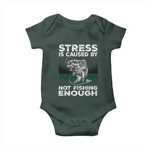 Funny Fishing Baby Onesie Stress Is Caused By Not Fishing Enough Bass Fly Lovers Fisherman TS02 Print Your Wear