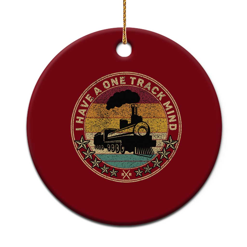 Funny I Have A One Track Mind Ceramic Ornament Train Railroad Retro Engine Model TS02 1pc Red Print Your Wear