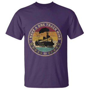 Funny I Have A One Track Mind T Shirt Train Railroad Retro Engine Model TS02 Purple Print Your Wear