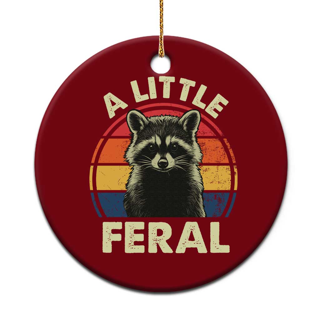 Funny Raccoon Ceramic Ornament A Little Feral Trash Panda Meme Retro TS02 1pc Red Print Your Wear