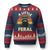 Funny Raccoon Ugly Christmas Sweater A Little Feral Trash Panda Meme Retro TS02 Navy Red Print Your Wear