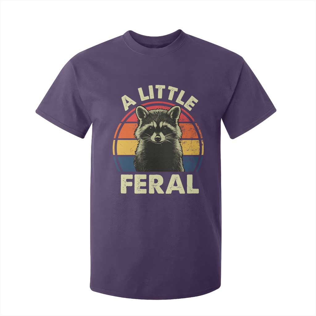 Funny Raccoon T Shirt For Kid A Little Feral Trash Panda Meme Retro TS02 Purple Print Your Wear