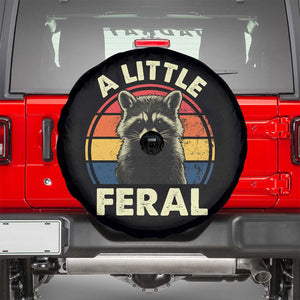Funny Raccoon Spare Tire Cover A Little Feral Trash Panda Meme Retro TS02 Black Print Your Wear