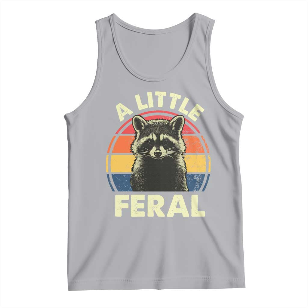 Funny Raccoon Tank Top A Little Feral Trash Panda Meme Retro TS02 Athletic Heather Print Your Wear
