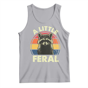 Funny Raccoon Tank Top A Little Feral Trash Panda Meme Retro TS02 Athletic Heather Print Your Wear