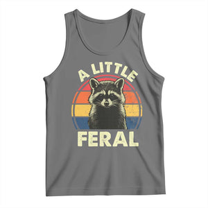 Funny Raccoon Tank Top A Little Feral Trash Panda Meme Retro TS02 Black Heather Print Your Wear