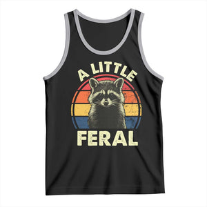 Funny Raccoon Tank Top A Little Feral Trash Panda Meme Retro TS02 Black Athletic Heather Print Your Wear