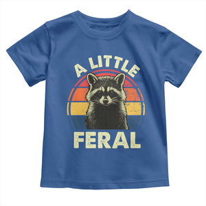 Funny Raccoon Toddler T Shirt A Little Feral Trash Panda Meme Retro TS02 Royal Blue Print Your Wear