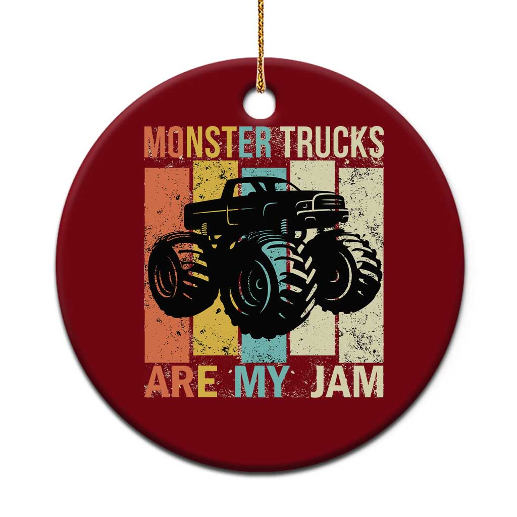 Monster Trucks Are My Jam Ceramic Ornament Vintage Retro TS02 1pc Red Print Your Wear
