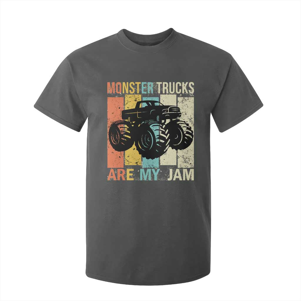 Monster Trucks Are My Jam T Shirt For Kid Vintage Retro TS02 Dark Heather Print Your Wear