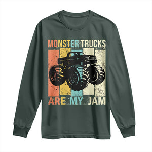 Monster Trucks Are My Jam Long Sleeve Shirt Vintage Retro TS02 Dark Forest Green Print Your Wear
