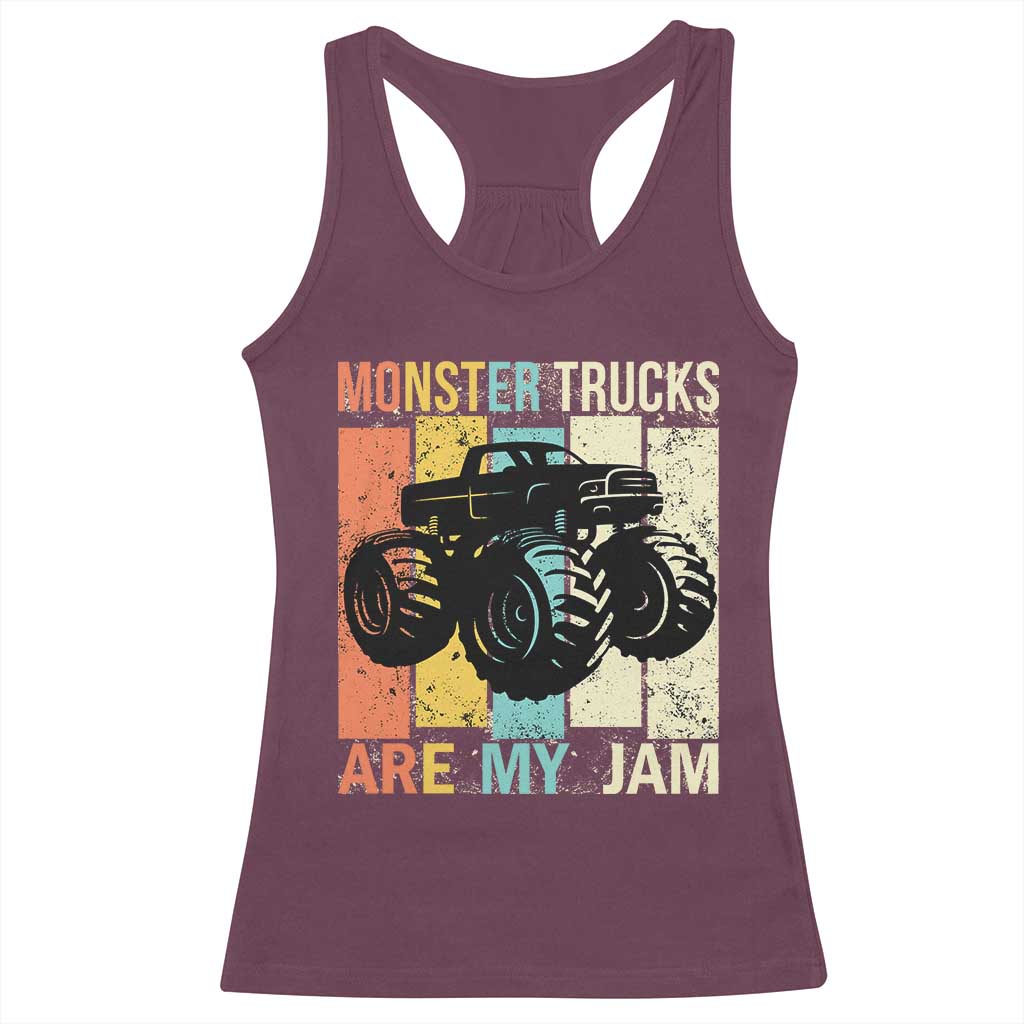 Monster Trucks Are My Jam Racerback Tank Top Vintage Retro TS02 Maroon Print Your Wear