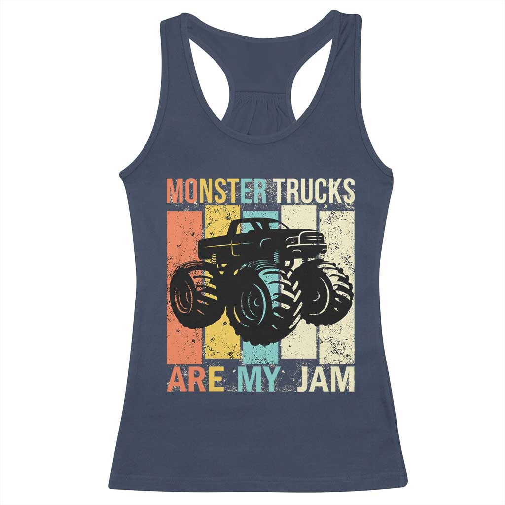 Monster Trucks Are My Jam Racerback Tank Top Vintage Retro TS02 Navy Print Your Wear
