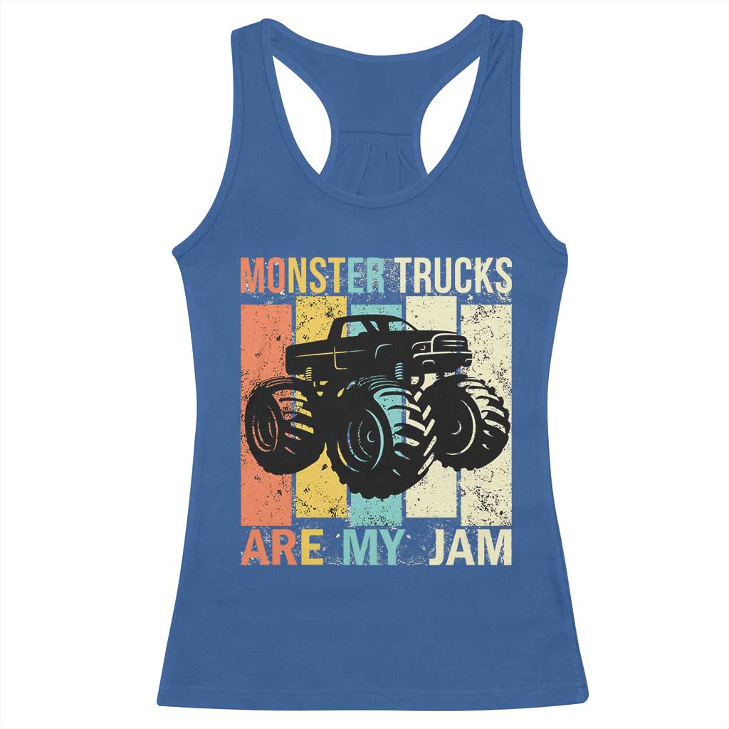 Monster Trucks Are My Jam Racerback Tank Top Vintage Retro TS02 Royal Blue Print Your Wear