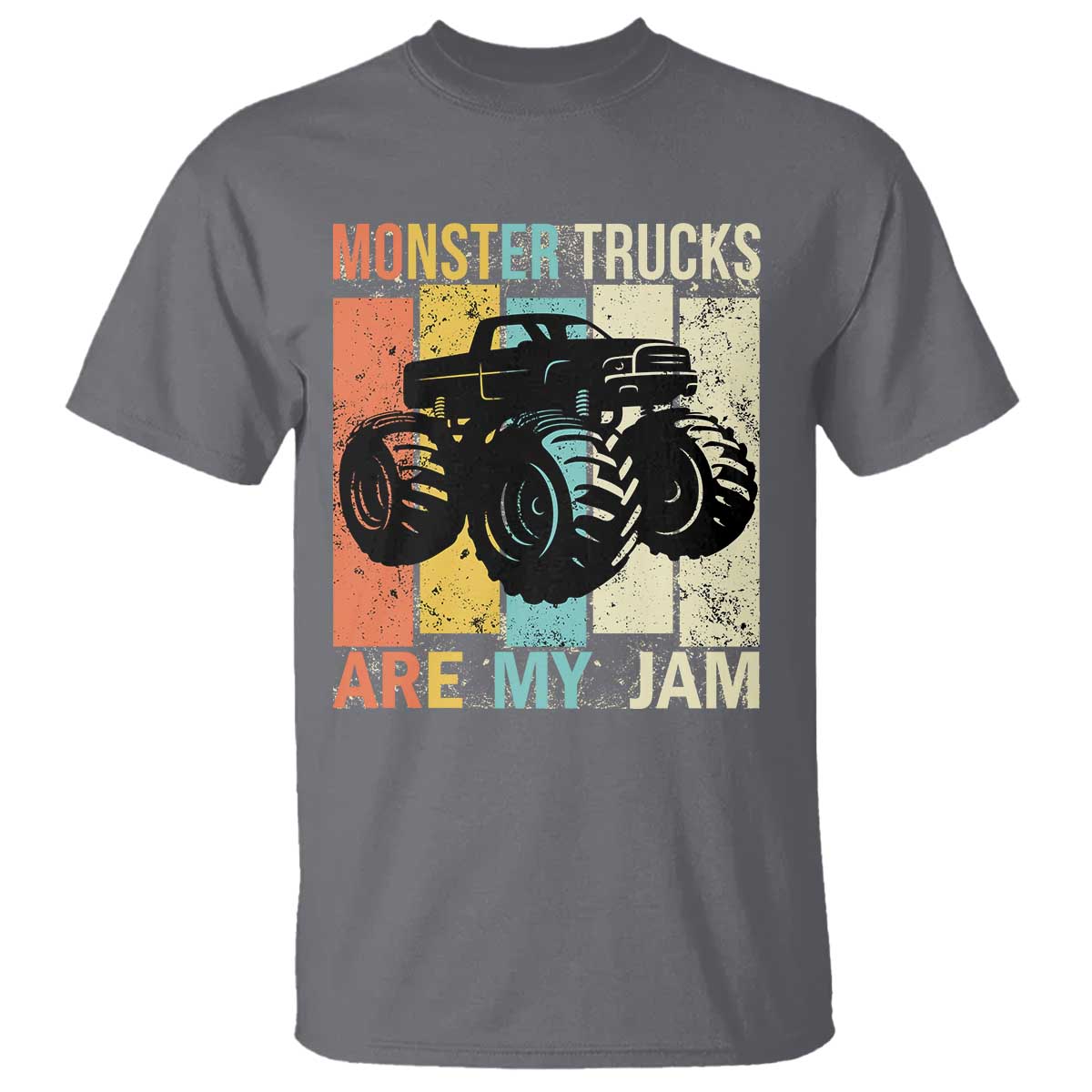 Monster Trucks Are My Jam T Shirt Vintage Retro TS02 Charcoal Print Your Wear