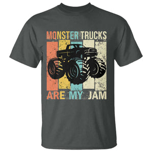 Monster Trucks Are My Jam T Shirt Vintage Retro TS02 Dark Heather Print Your Wear