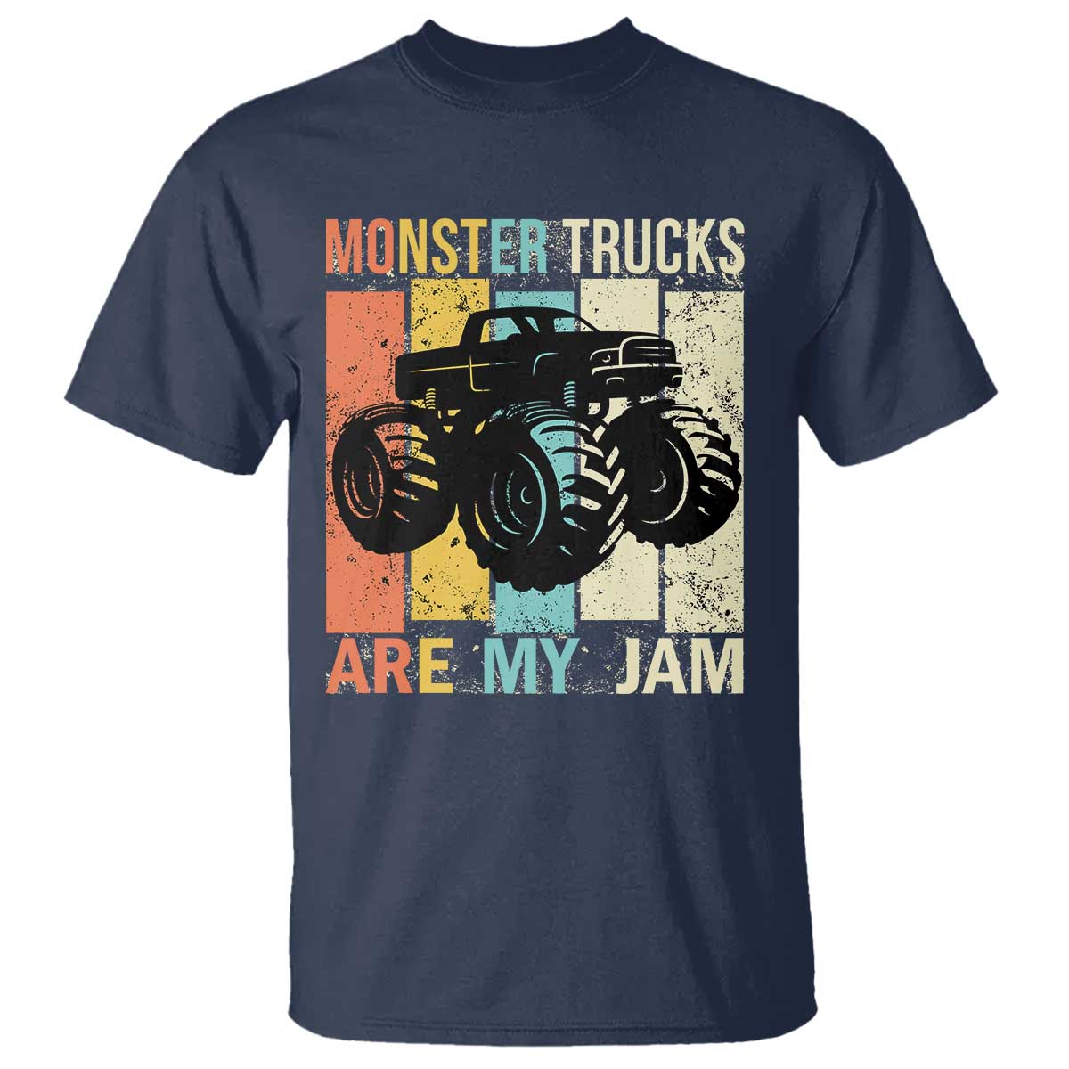 Monster Trucks Are My Jam T Shirt Vintage Retro TS02 Navy Print Your Wear