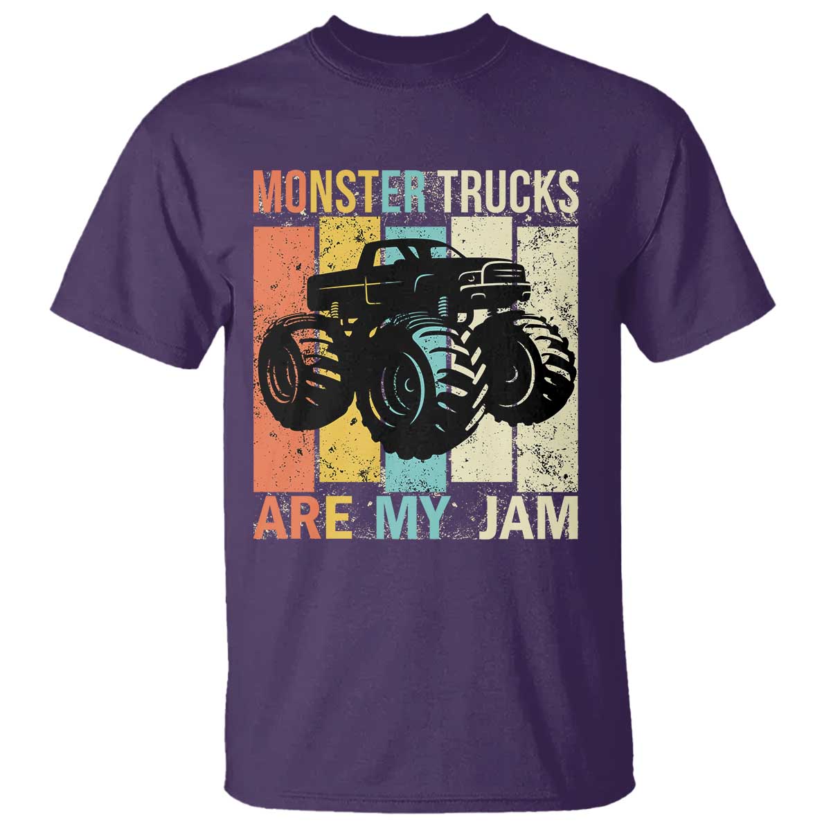 Monster Trucks Are My Jam T Shirt Vintage Retro TS02 Purple Print Your Wear
