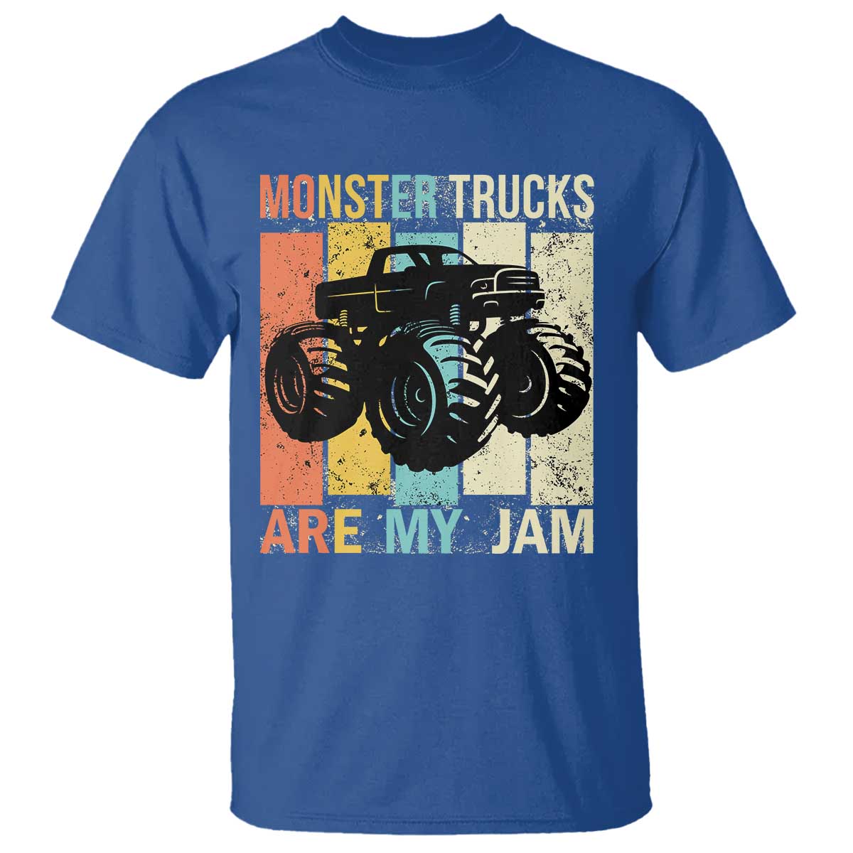 Monster Trucks Are My Jam T Shirt Vintage Retro TS02 Royal Blue Print Your Wear