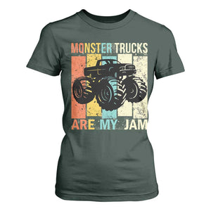 Monster Trucks Are My Jam T Shirt For Women Vintage Retro TS02 Dark Forest Green Print Your Wear