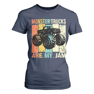 Monster Trucks Are My Jam T Shirt For Women Vintage Retro TS02 Navy Print Your Wear