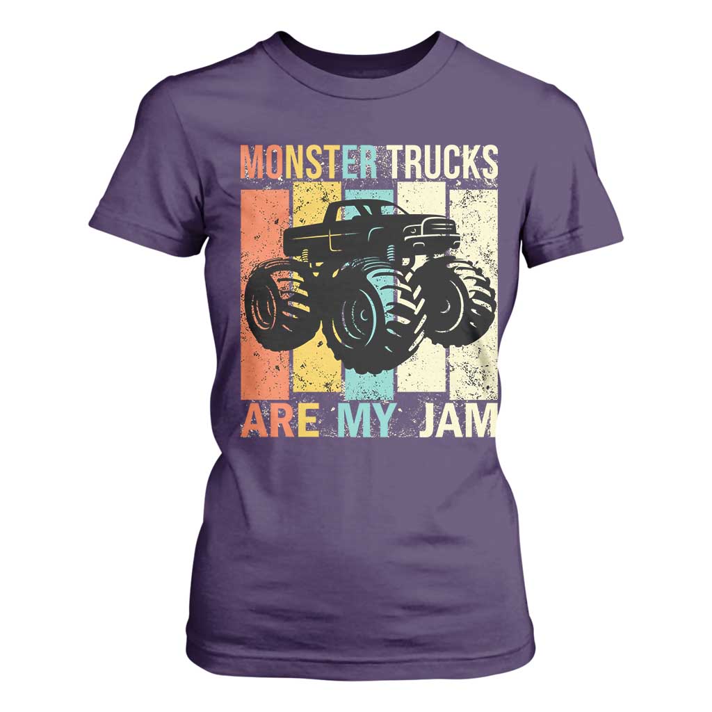 Monster Trucks Are My Jam T Shirt For Women Vintage Retro TS02 Purple Print Your Wear