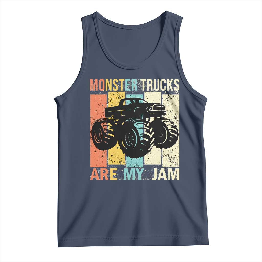 Monster Trucks Are My Jam Tank Top Vintage Retro TS02 Navy Print Your Wear