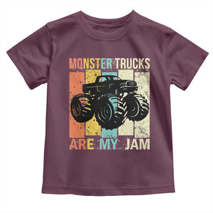 Monster Trucks Are My Jam Toddler T Shirt Vintage Retro TS02 Maroon Print Your Wear