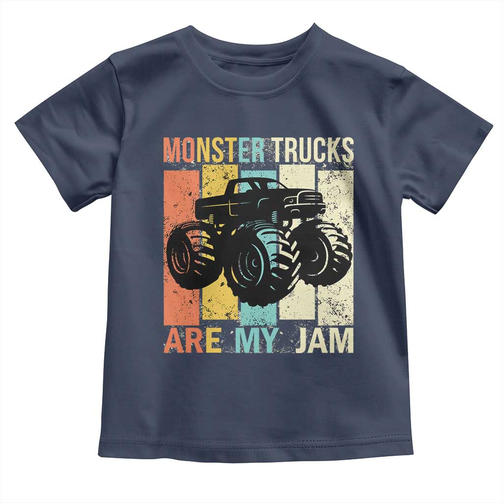 Monster Trucks Are My Jam Toddler T Shirt Vintage Retro TS02 Navy Print Your Wear