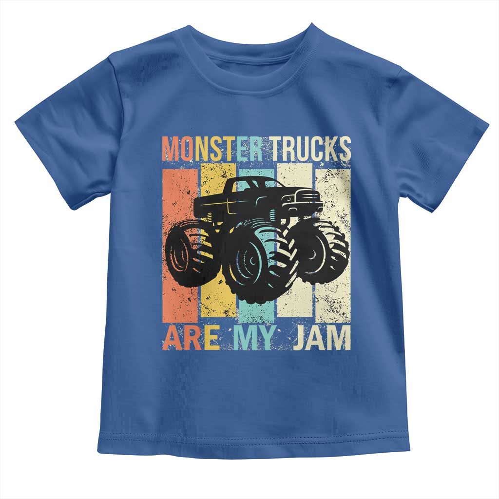Monster Trucks Are My Jam Toddler T Shirt Vintage Retro TS02 Royal Blue Print Your Wear