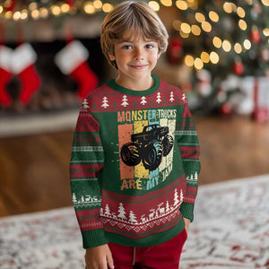 Monster Trucks Are My Jam Knit Sweatshirt Vintage Retro TS02 Christmas Print Your Wear
