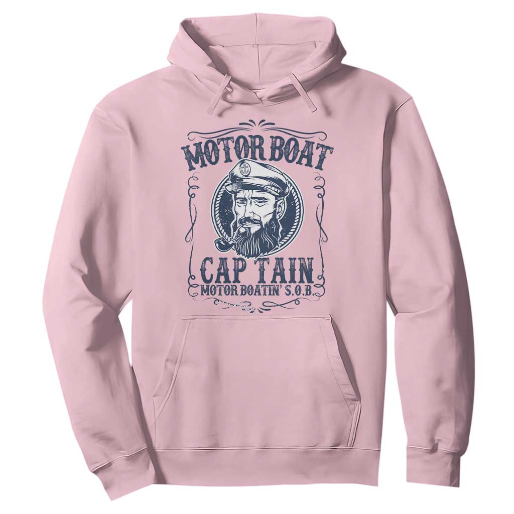 Motor Boat Captain Hoodie Funny Pontoon Boating Motor Boatin Lake Life TS02 Light Pink Print Your Wear