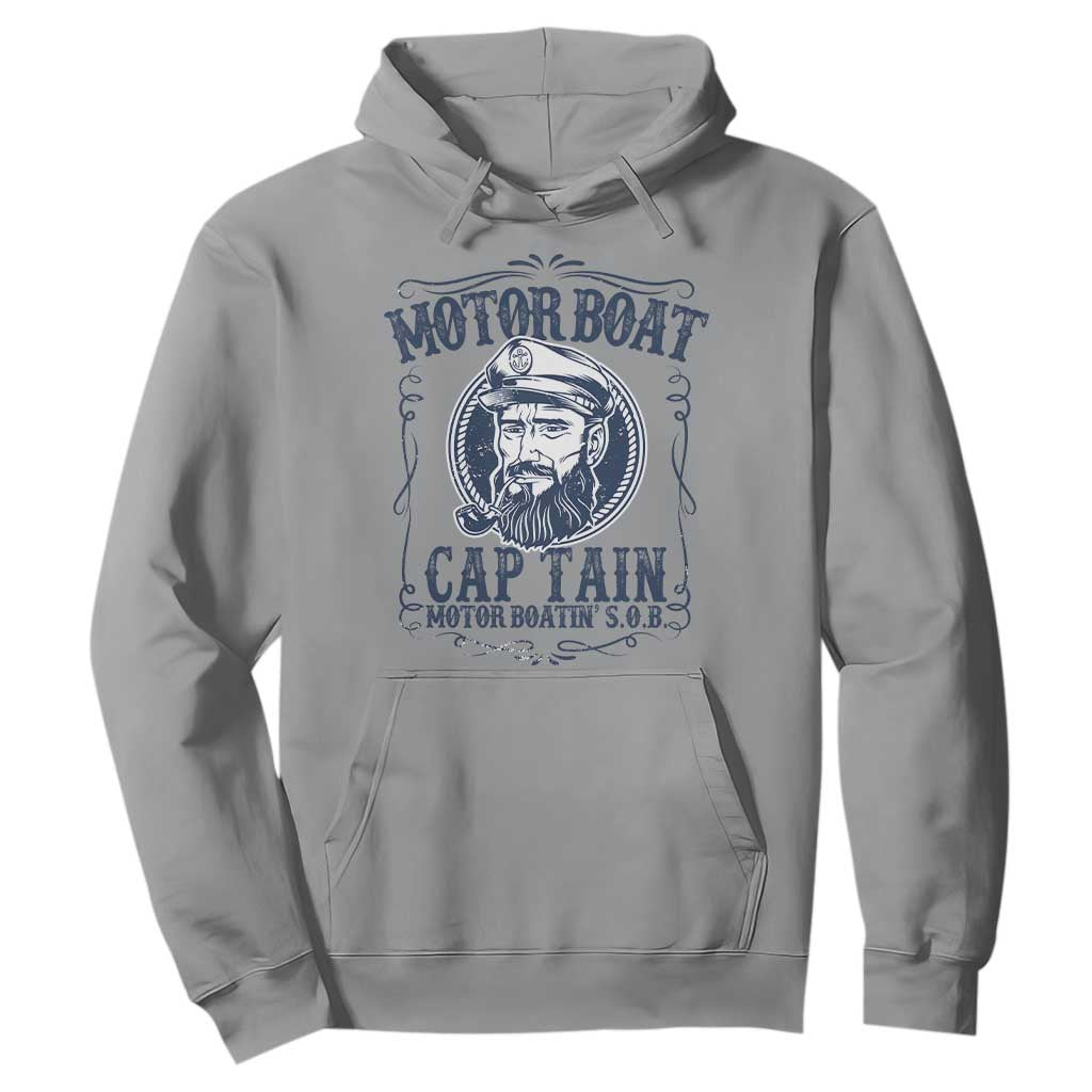Motor Boat Captain Hoodie Funny Pontoon Boating Motor Boatin Lake Life TS02 Sport Gray Print Your Wear