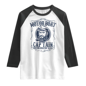 Motor Boat Captain Raglan Shirt Funny Pontoon Boating Motor Boatin Lake Life TS02 White Black Print Your Wear