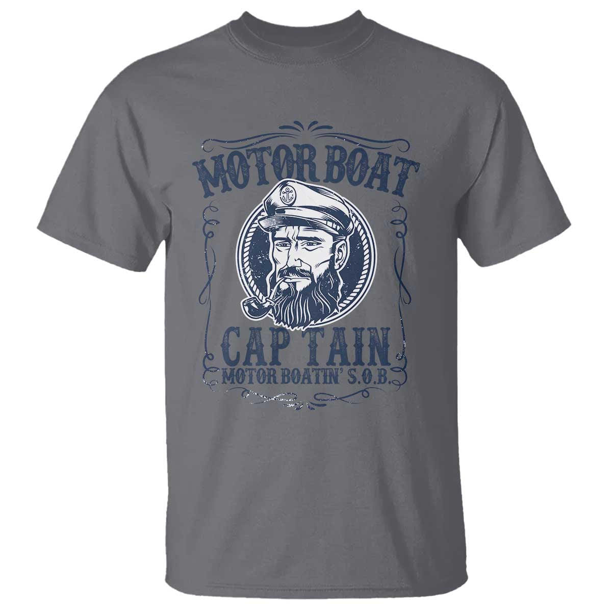 Motor Boat Captain T Shirt Funny Pontoon Boating Motor Boatin Lake Life TS02 Charcoal Print Your Wear
