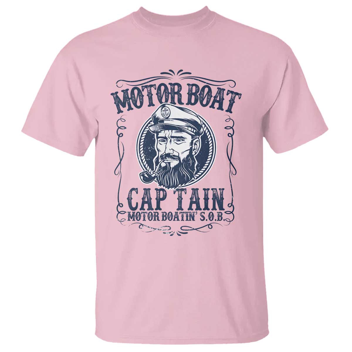 Motor Boat Captain T Shirt Funny Pontoon Boating Motor Boatin Lake Life TS02 Light Pink Print Your Wear