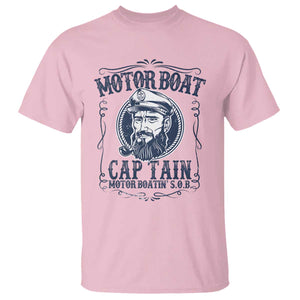 Motor Boat Captain T Shirt Funny Pontoon Boating Motor Boatin Lake Life TS02 Light Pink Print Your Wear