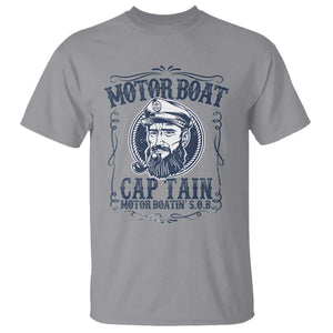 Motor Boat Captain T Shirt Funny Pontoon Boating Motor Boatin Lake Life TS02 Sport Gray Print Your Wear