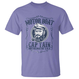 Motor Boat Captain T Shirt Funny Pontoon Boating Motor Boatin Lake Life TS02 Violet Print Your Wear