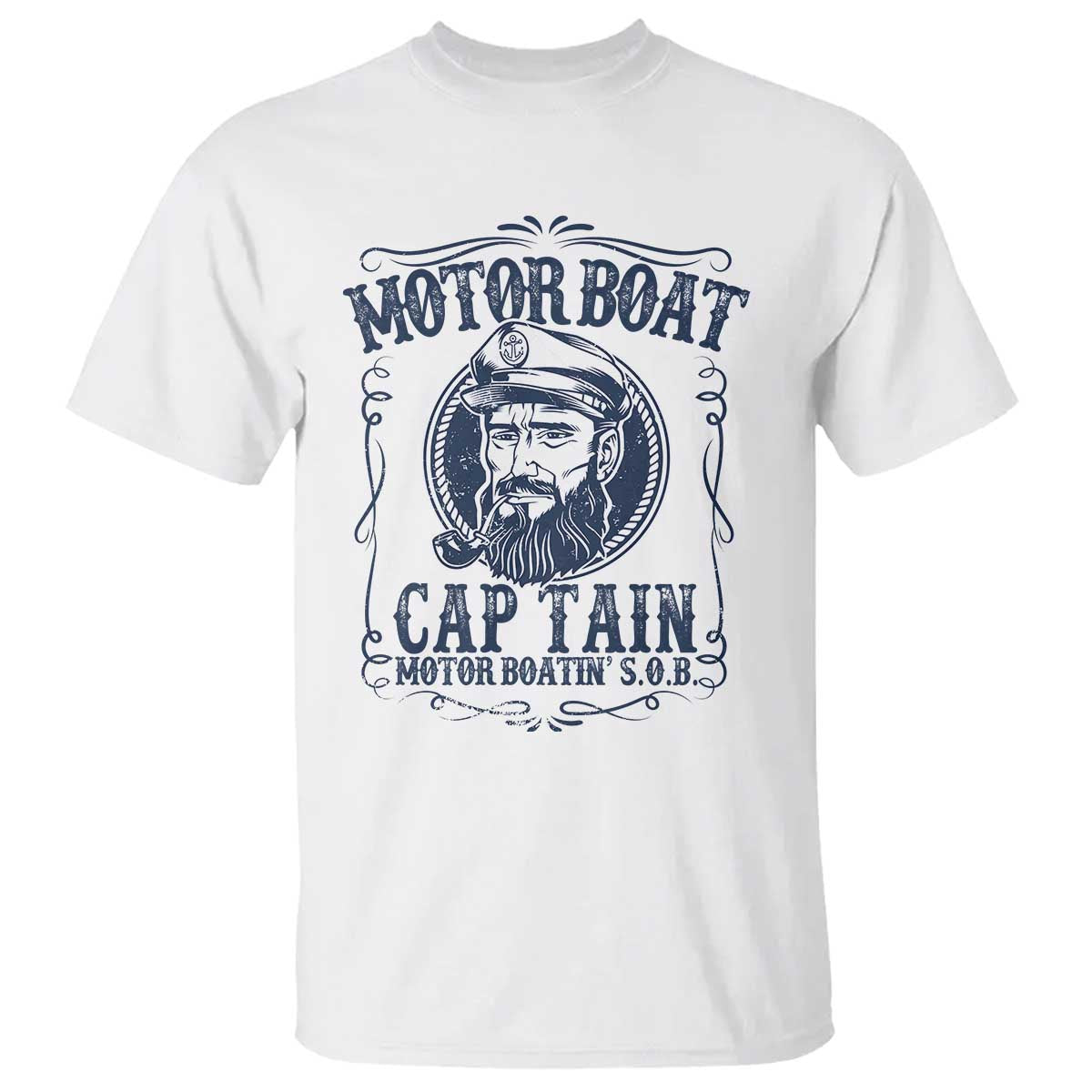 Motor Boat Captain T Shirt Funny Pontoon Boating Motor Boatin Lake Life TS02 White Print Your Wear