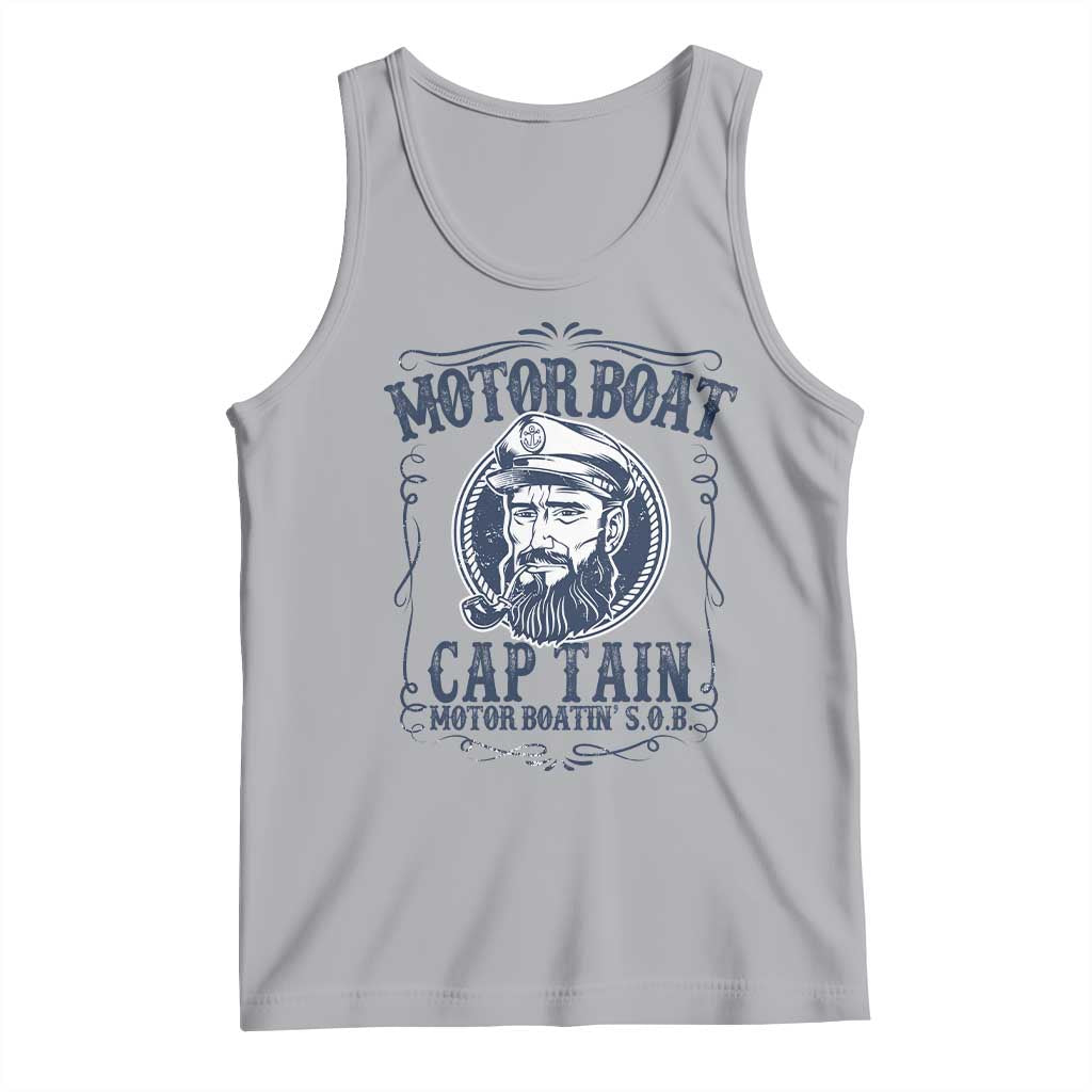 Motor Boat Captain Tank Top Funny Pontoon Boating Motor Boatin Lake Life TS02 Athletic Heather Print Your Wear