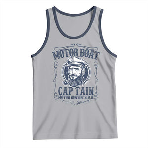 Motor Boat Captain Tank Top Funny Pontoon Boating Motor Boatin Lake Life TS02 Athletic Heather Navy Print Your Wear