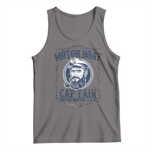 Motor Boat Captain Tank Top Funny Pontoon Boating Motor Boatin Lake Life TS02 Deep Heather Print Your Wear