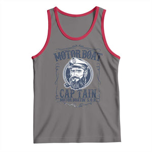 Motor Boat Captain Tank Top Funny Pontoon Boating Motor Boatin Lake Life TS02 Deep Heather Red Print Your Wear