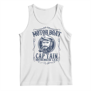 Motor Boat Captain Tank Top Funny Pontoon Boating Motor Boatin Lake Life TS02 White Print Your Wear