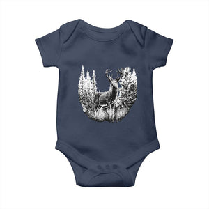 Deer Hunting Baby Onesie Deer Forest Nature Lover Stag Hunter TS02 Navy Print Your Wear